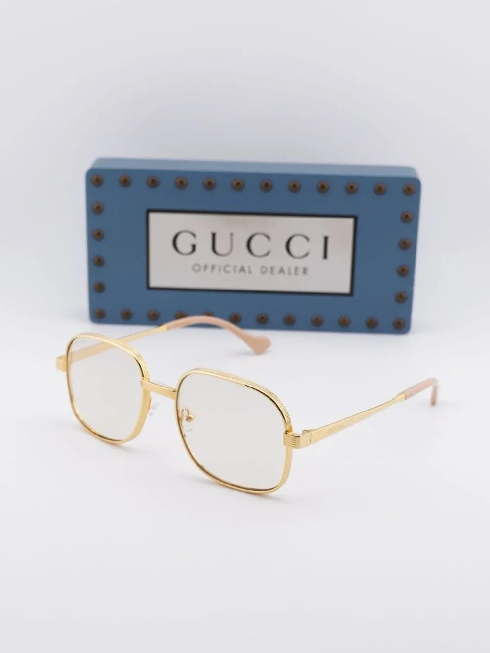 Gucci GG0788S 001 Square Sunglasses - Gold / Yellow